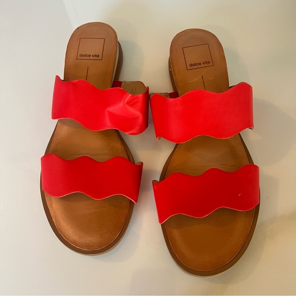 Dolce Vita Red Wave Strap Sandals